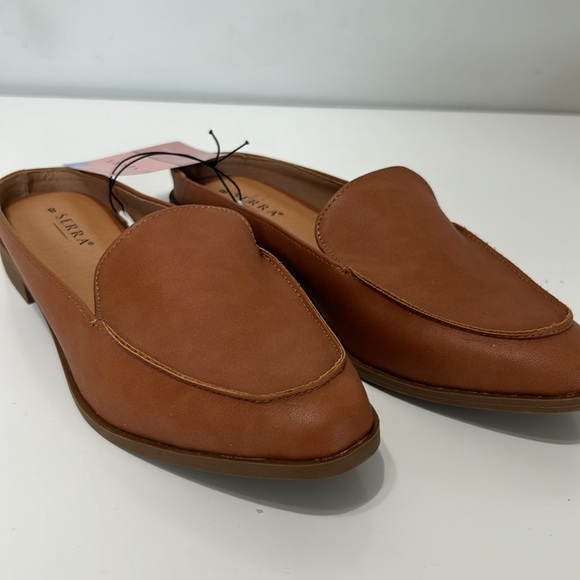 Serra Light Brown Faux Leather Slip On Mules New - Picture 2 of 9